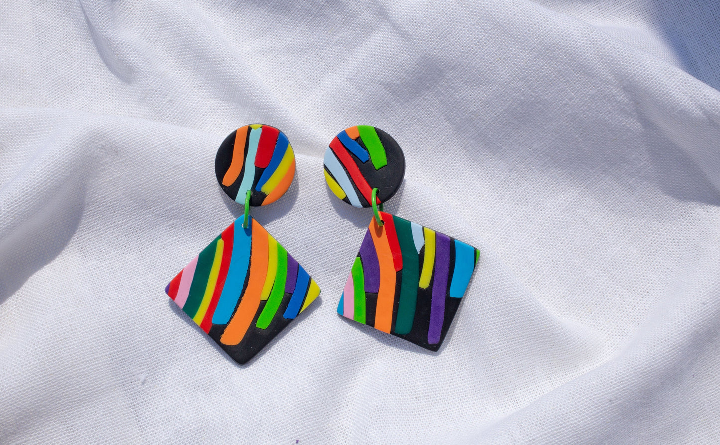 Rainbow Streamer Earrings